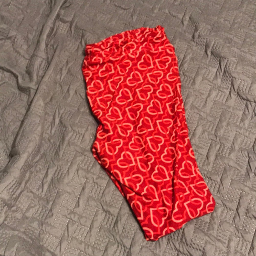 LuLaRoe TC Leggings Red&Pink Hearts NWOT Valentine